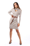 Favori Tekstil Uzun Kol Kemer Detaylı Mini Elbise