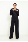 Favori Tekstil Pantolon ve Uzun Kollu Ceket Püskül Detaylı Şık İkili Takım