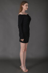 Favori Tekstil büzgülü aksesuar detaylı tasarım mini elbise