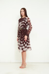 Favori Tekstil Desenli Tasarım Kemer Detaylı Şifon Elbise